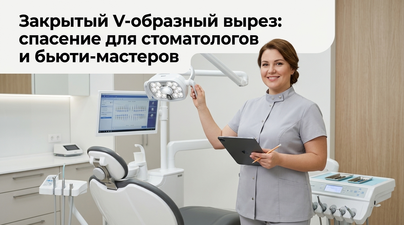 Современная медицинская одежда для стоматолога с удобным закрытым V-образным вырезом