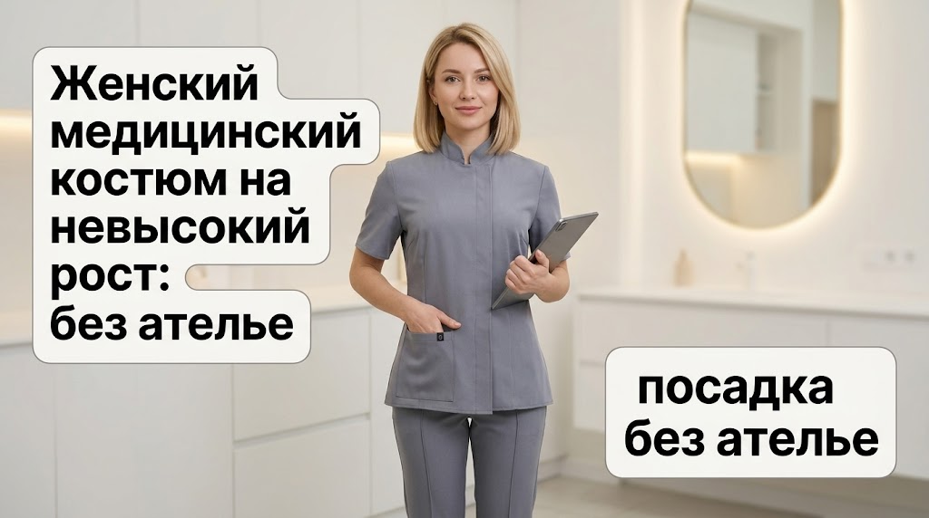 Женский медицинский костюм, подходящий для невысоких женщин, комфортная посадка без необходимости в ателье