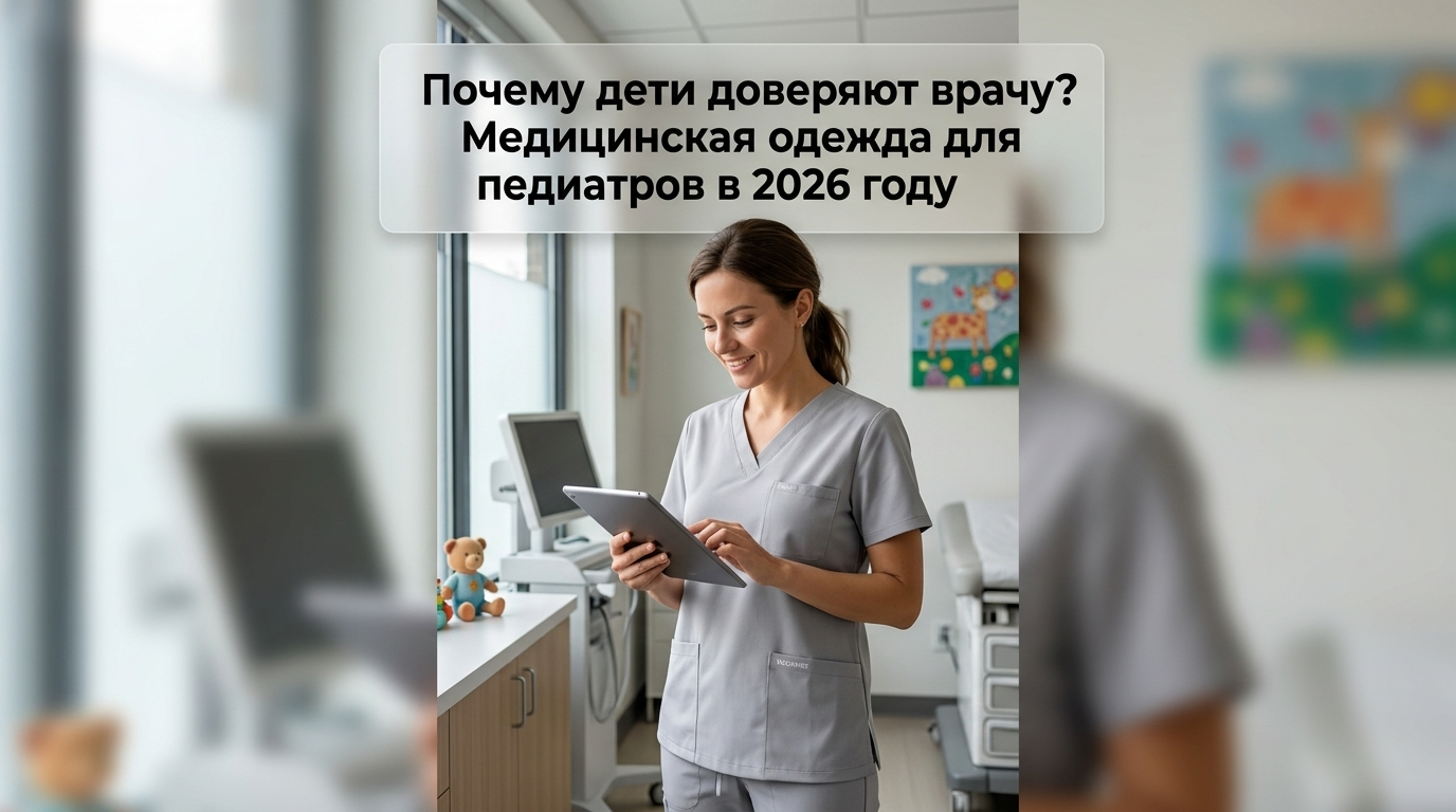 Педиатр в современной медицинской одежде общается с ребёнком в кабинете, создавая доверительную атмосферу