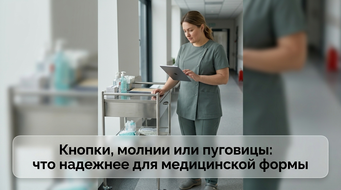 Сравнение кнопок, молний и пуговиц для медицинской формы
