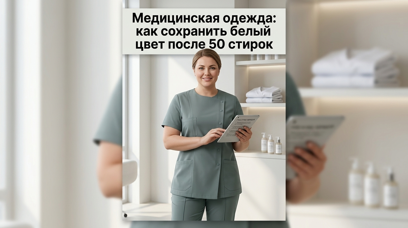 Медицинская одежда белого цвета после многократных стирок сохраняет аккуратный и чистый вид