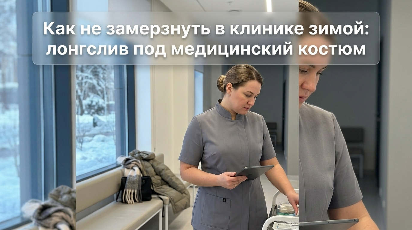 Лонгслив под медицинский костюм для тепла в клинике зимой