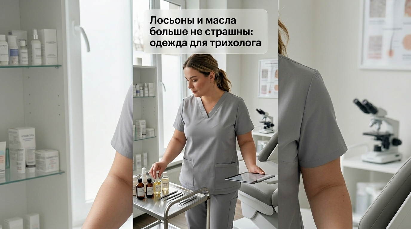 Одежда для трихолога, защищающая от лосьонов и масел во время процедур