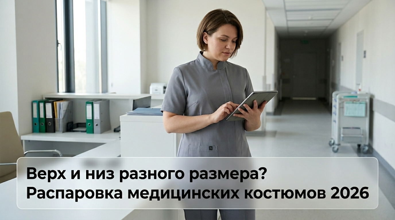 Медицинский костюм с верхом и низом разного размера, тема распаровки в 2026 году