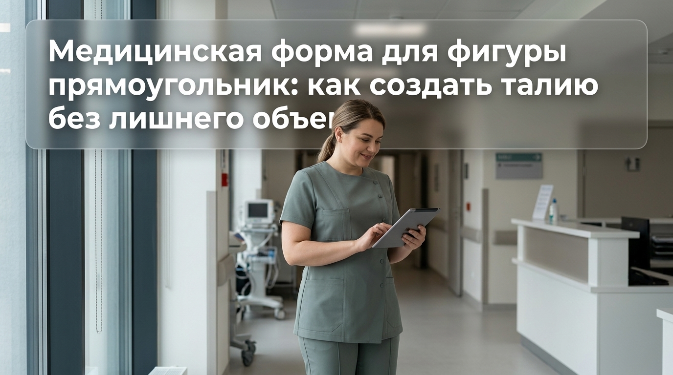 Медицинская форма для фигуры прямоугольник с акцентом на талию и без лишнего объема