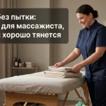 Массажист в удобной эластичной одежде для свободного движения во время работы