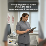 Форма для врача функциональной диагностики с вопросом о неудобстве на смене