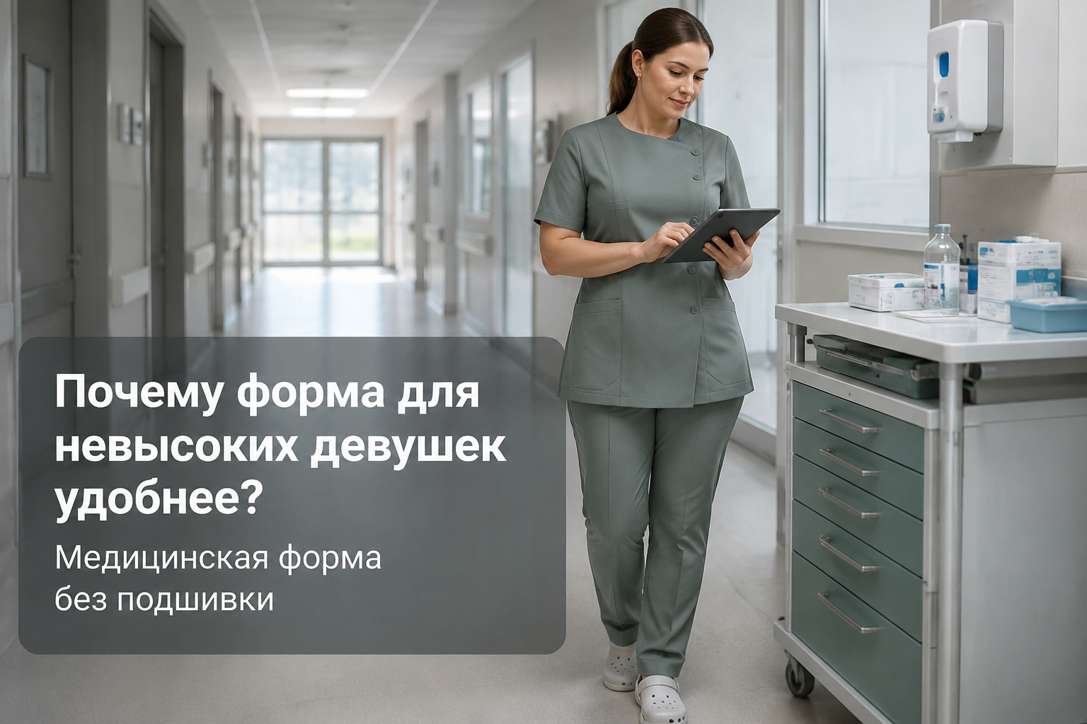 Медицинская форма без подшивки для невысоких девушек