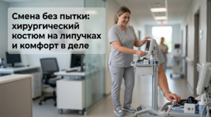 Хирургический костюм на липучках для удобной и быстрой смены одежды с комфортом в работе