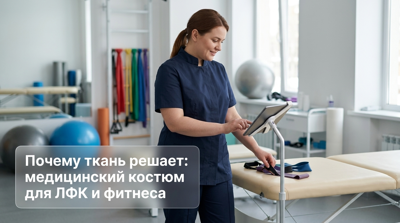 Медицинский костюм для ЛФК и фитнеса из удобной дышащей ткани