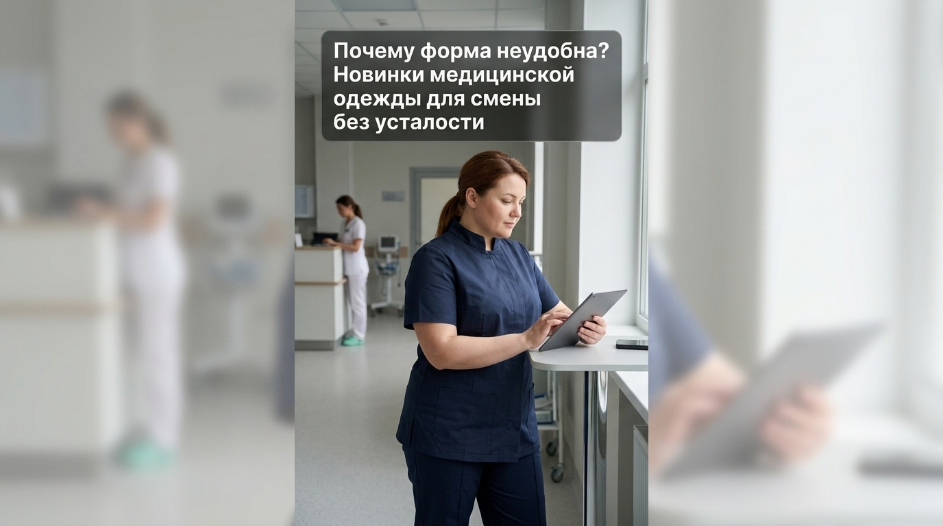 Медицинский работник в удобной современной форме, подчеркивающей комфорт во время длинной смены