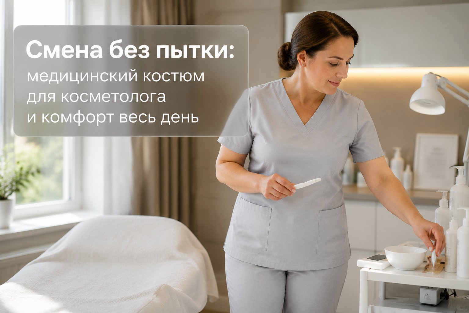 Медицинский костюм для косметолога, обеспечивающий комфорт в течение всего дня